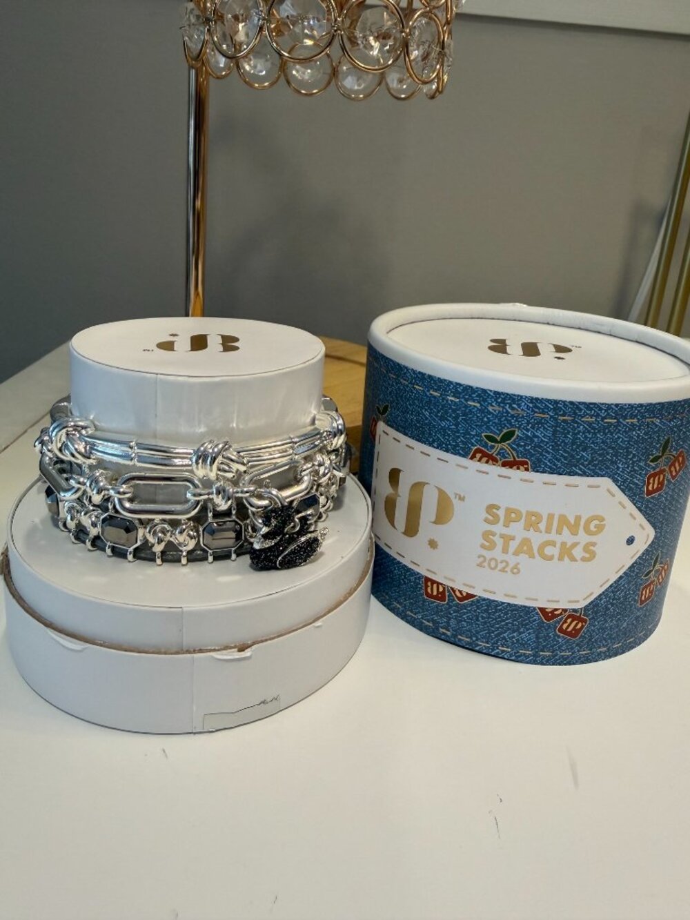 Bomb Party Spring Stacks 2026 "The Black Swan" Silver Bracelet Set (NIB)